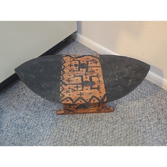 Brazillian Wooden Handcarved Headrest/Pillow - Picture 2 of 10